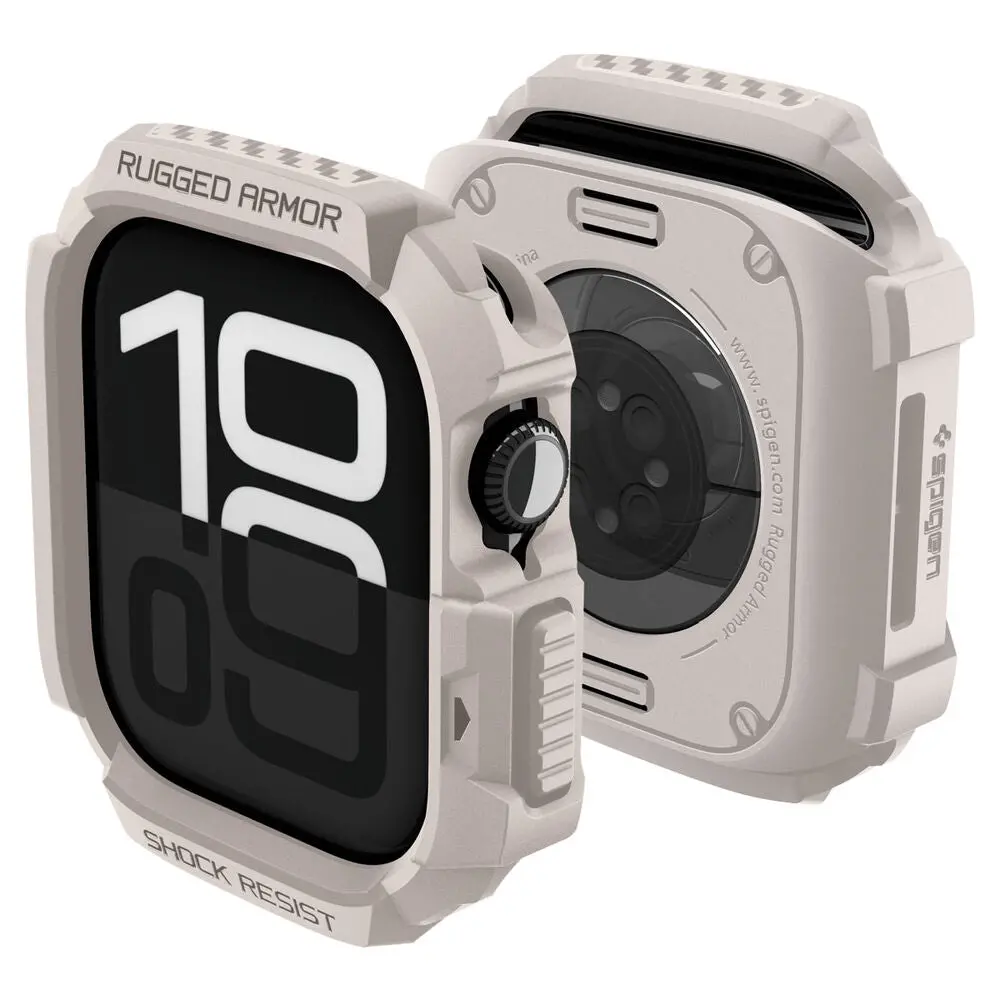 Spigen Apple Watch 46Mm Rugged Armor 2 Case (Dune Beige) 2
