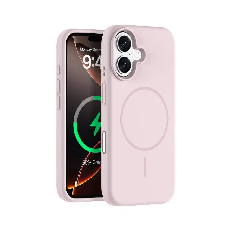 Ishield Ultra Magsafe Silicone Case Iphone 16 (Pink) 1