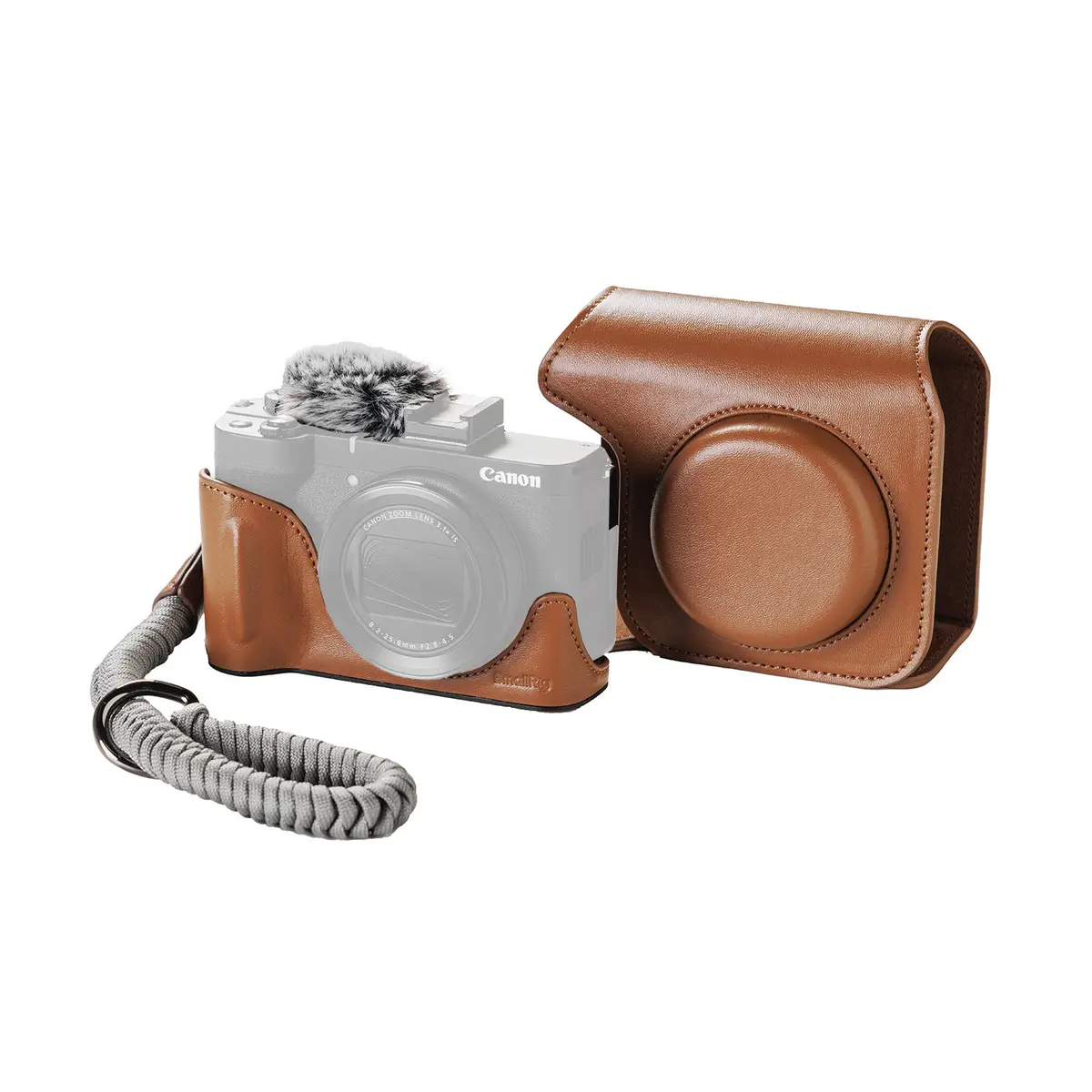 Smallrig Leather Case Kit For Canon Powershot V1 (Brown) 5385 1