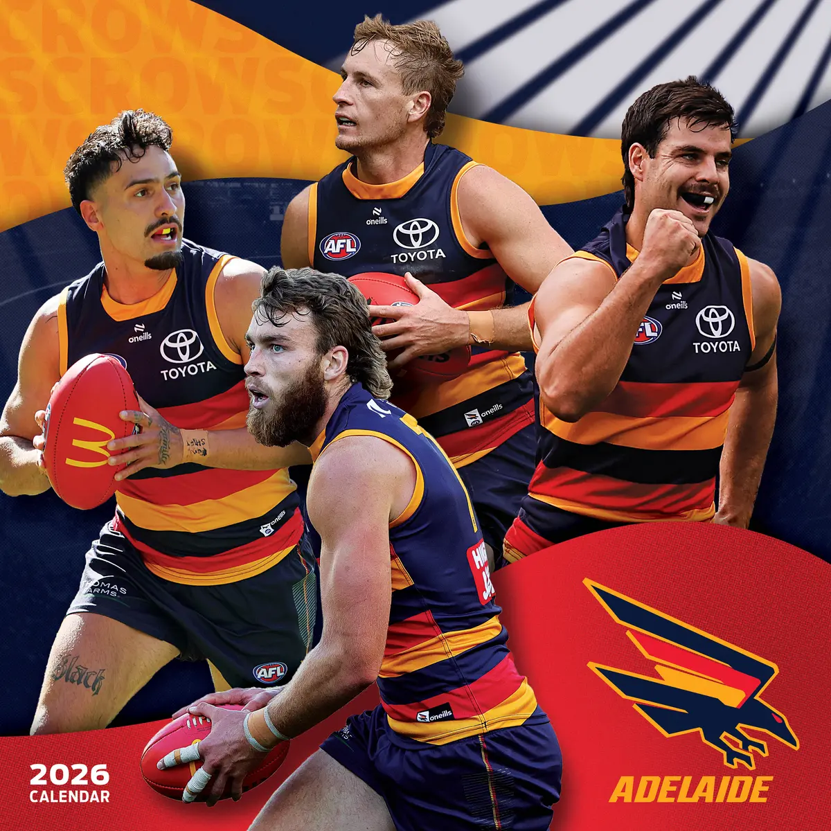 Paper Pocket Afl Adelaide Crows 2026 Calendar 1
