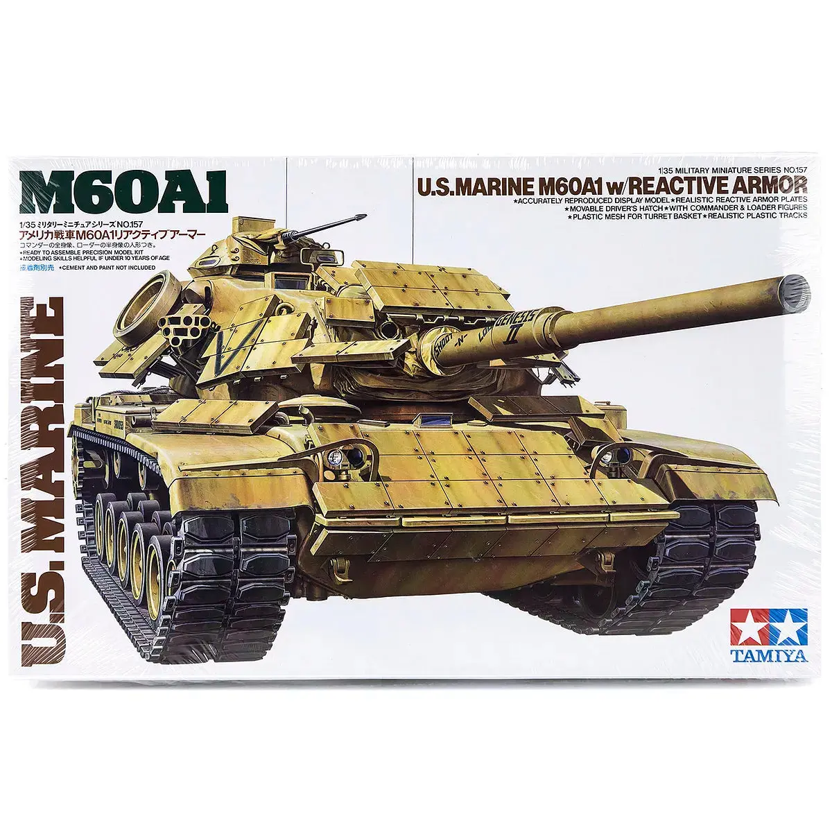 Tamiya 1/35 U.S. M60a1 Tank With Reactive Armour Scaled Plastic Model Kit 1