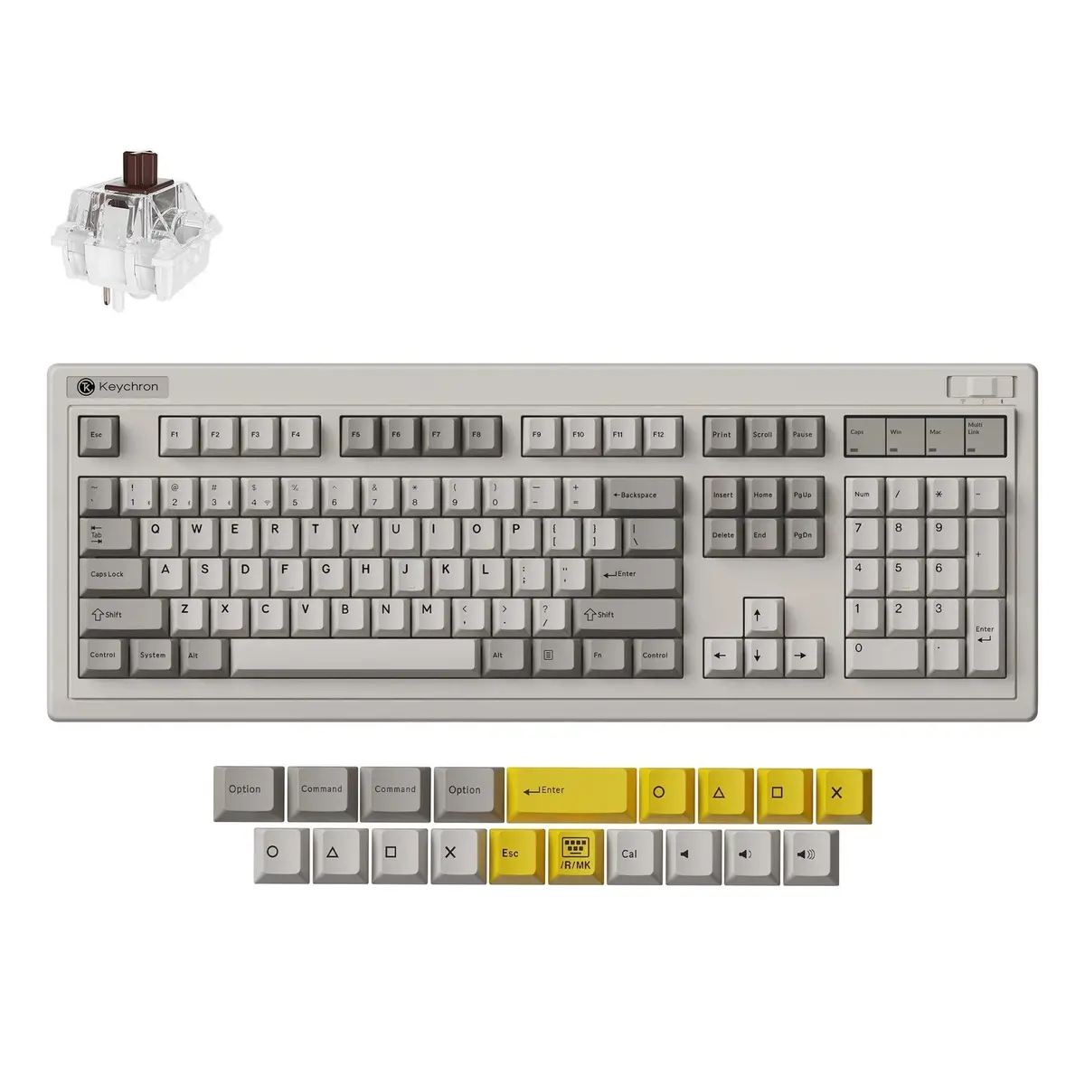 Keychron R6 Full Size Retro Hot-Swap Wireless Mechanical Keyboard (Brown Switch) 1