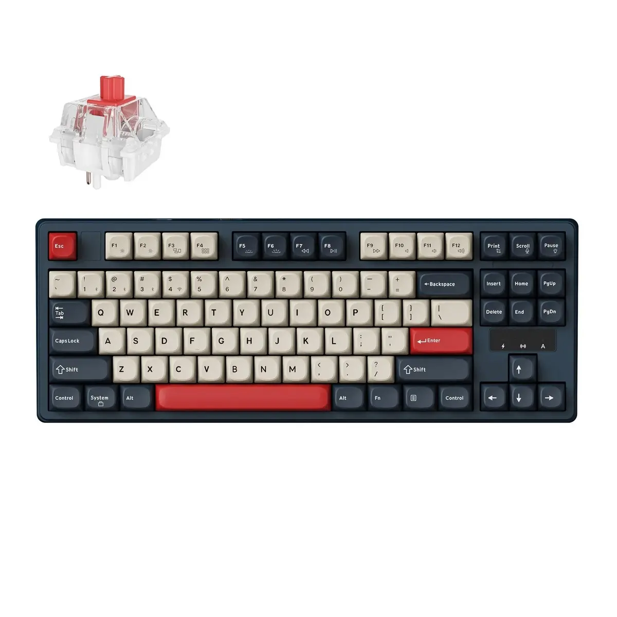 Keychron J4 Qmk Hot-Swap Wireless Mechanical Keyboard - Dark Blue (Red Switch) 1