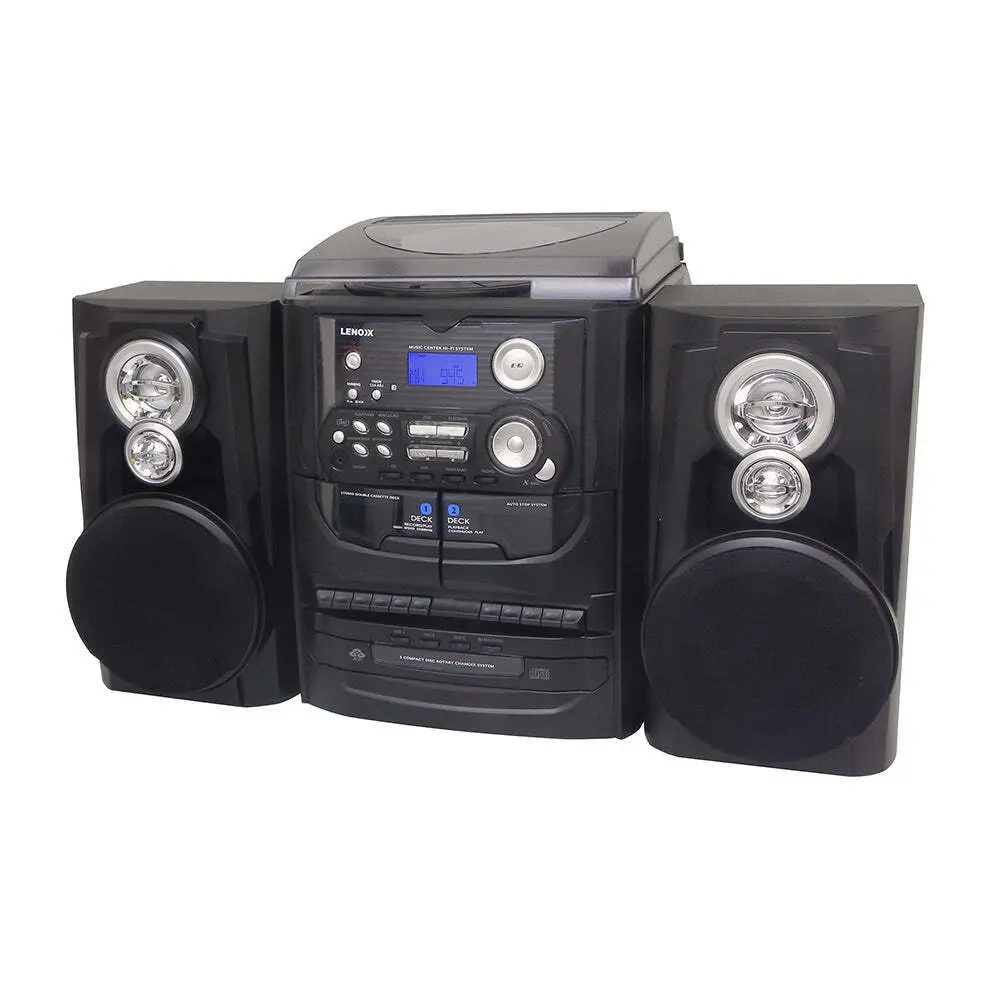 Lenoxx Hi-Fi Turntable Vinyl Lp/ 3 Cd Player/ Dual Cassette Recorder/ Am/ Fm 1