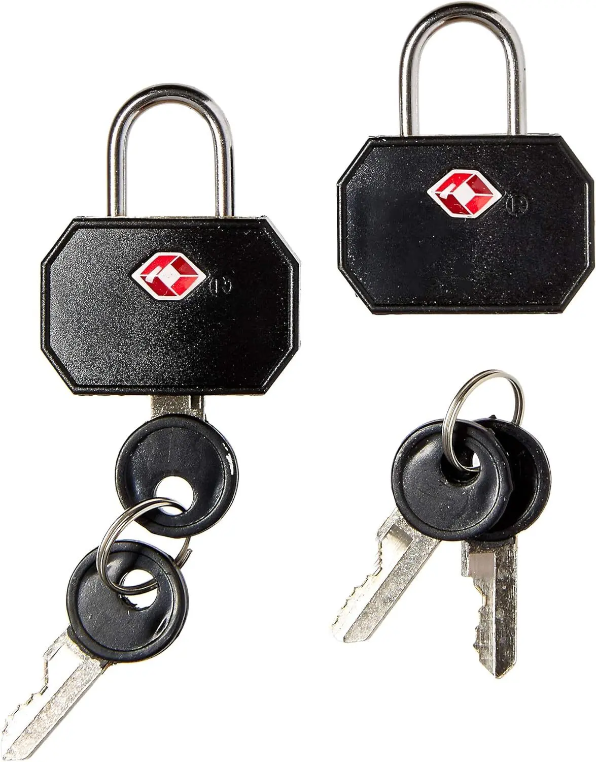 Lewis N. Clark 1 Pack Of 2 Tsa Key Locks Luggage Travel Padlock Keyed (Black) 2