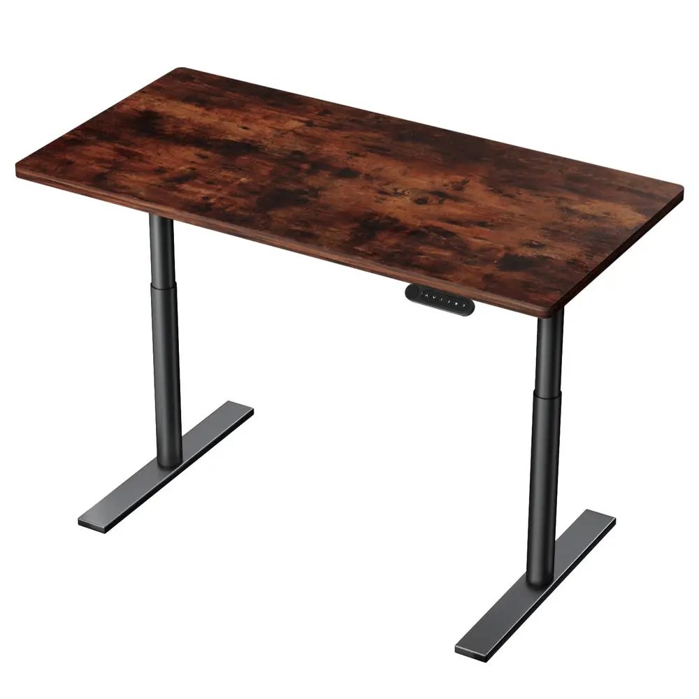 Artiss Standing Desk Motorised Electric Dual Motor Rustic Brown 120Cm 1