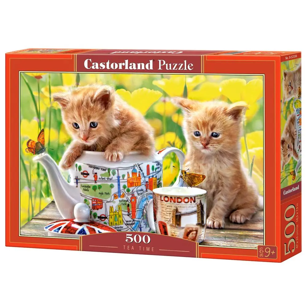 Castorland 500-Pieces Tea Time (Kittens) Puzzle 1