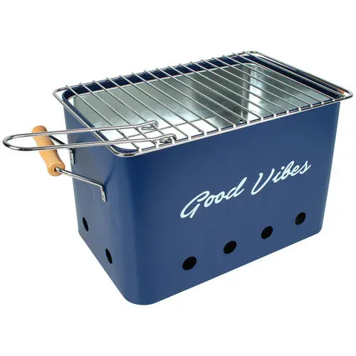 Good Vibes Hamptons Charcoal Portable Bbq Grill (Navy) 1