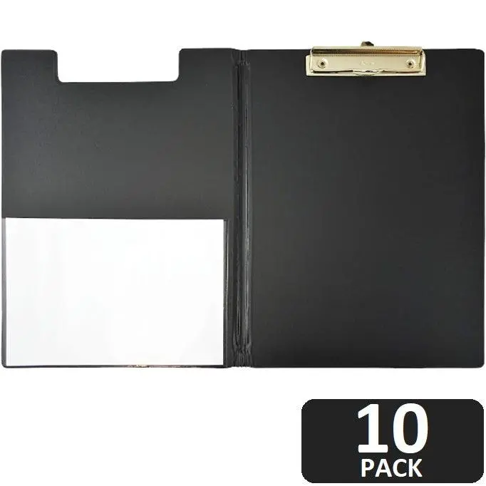 Bantex Clipfolder A4 Clip Folder Board Black 10 Pack 2