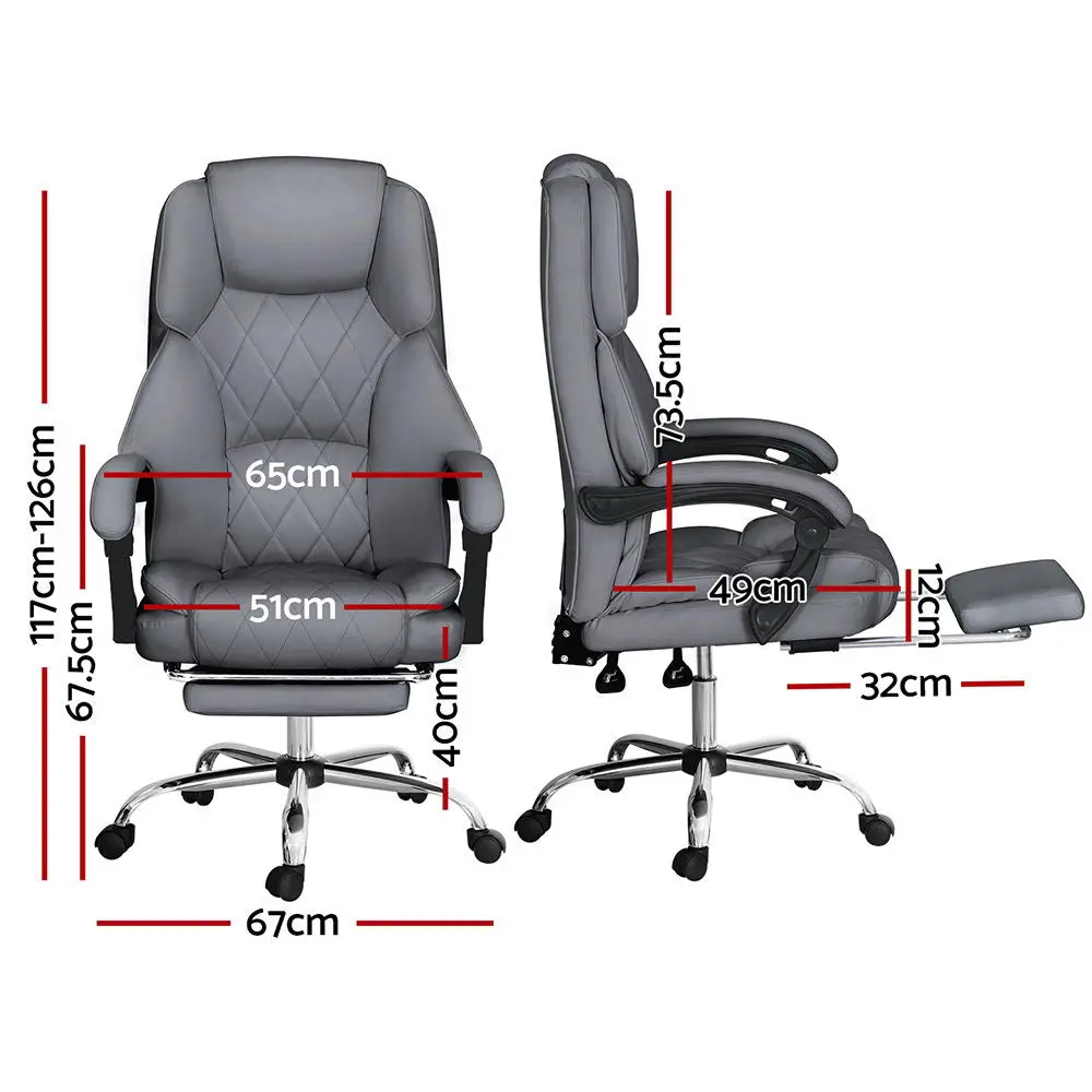 Artiss Executive Office Chair Footrest (Grey) 2