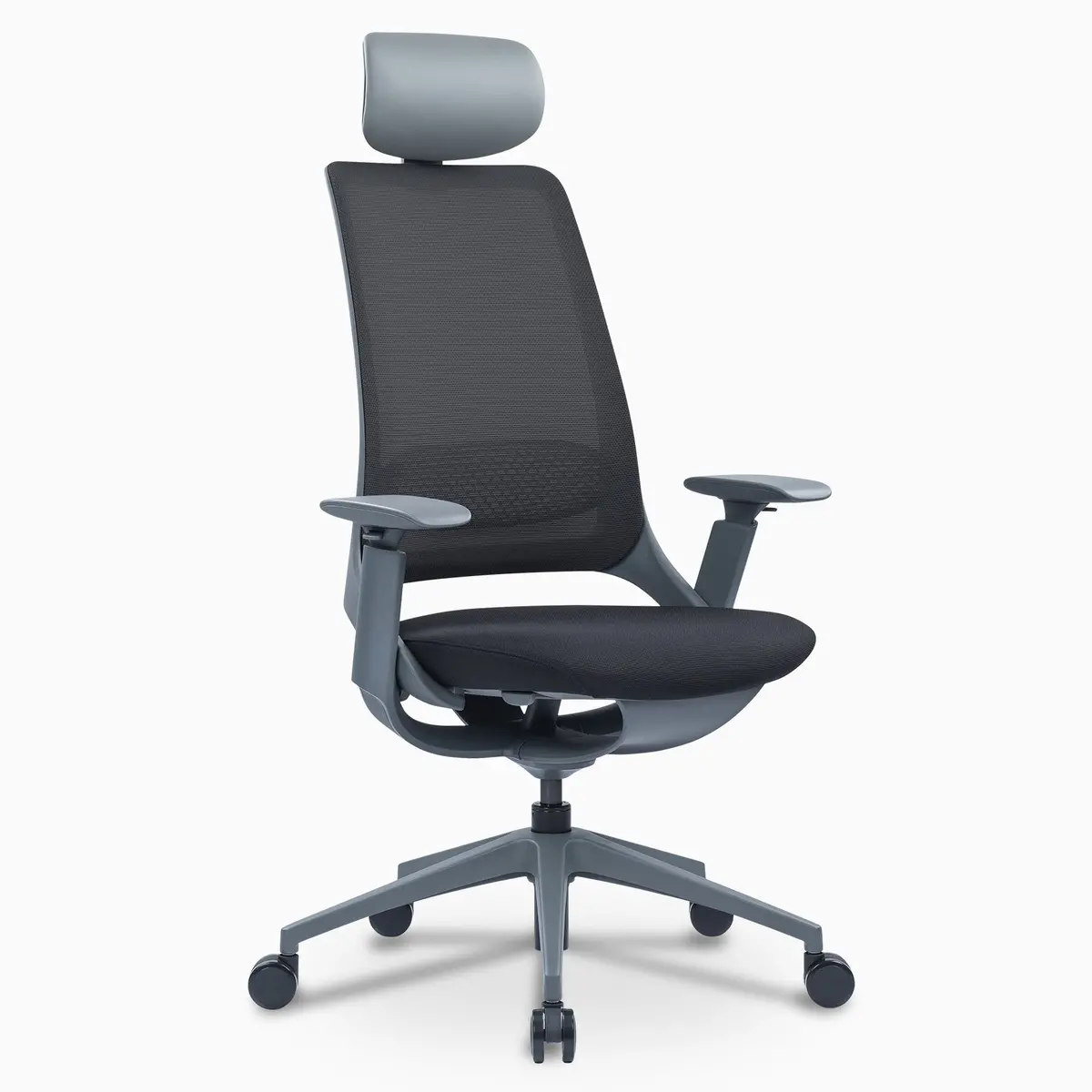 Desky Pulse Supportive Desk Chair With Headrest (Black/Grey) 2