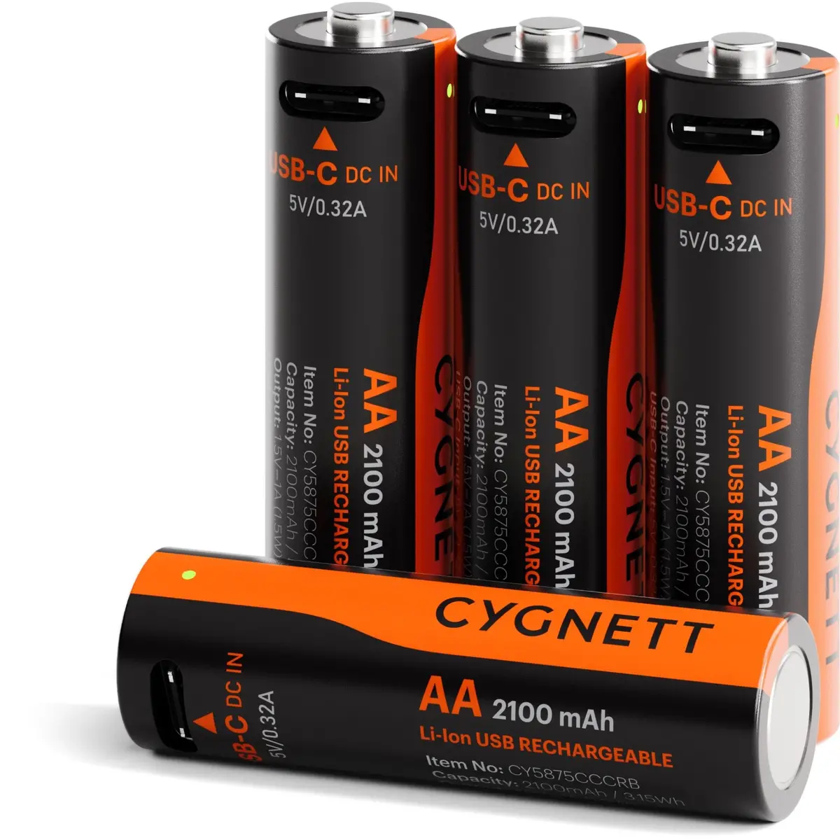 Cygnett Aa Usb-C Rechargeable Batteries (4 Pack) 1
