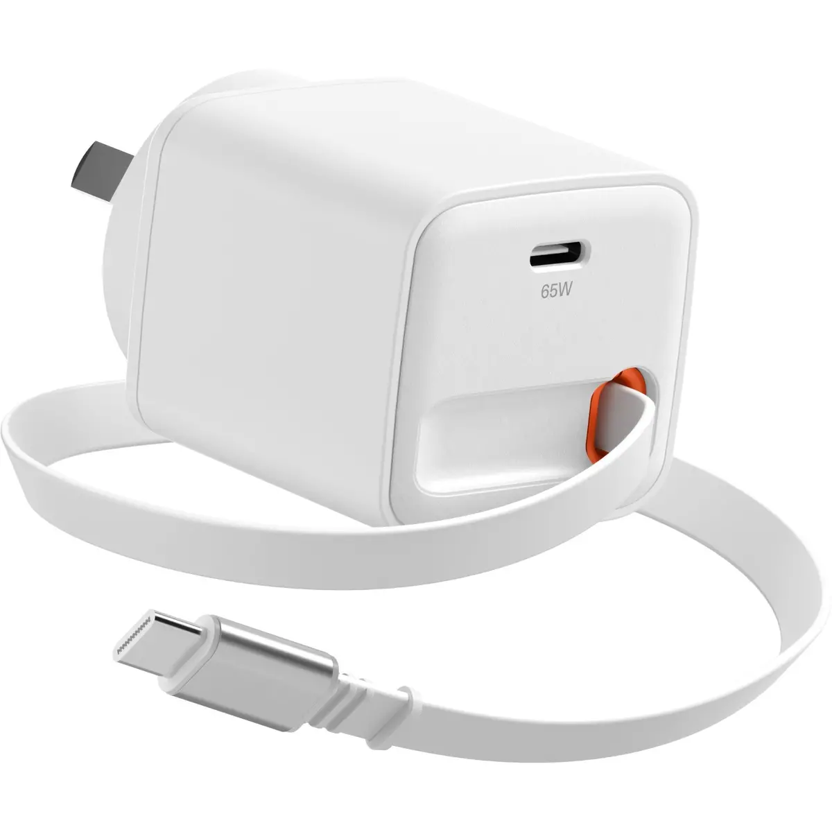 Cygnett Powerplus 65W Wall Charger With 80Cm Retractable Usb-C Cable 1