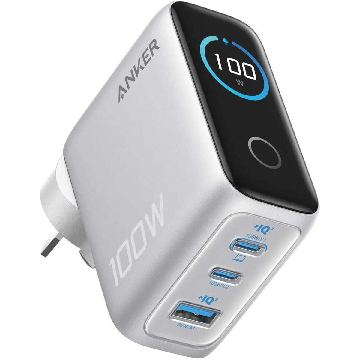 Anker 100W Gan Wall Charger (Silver) 1