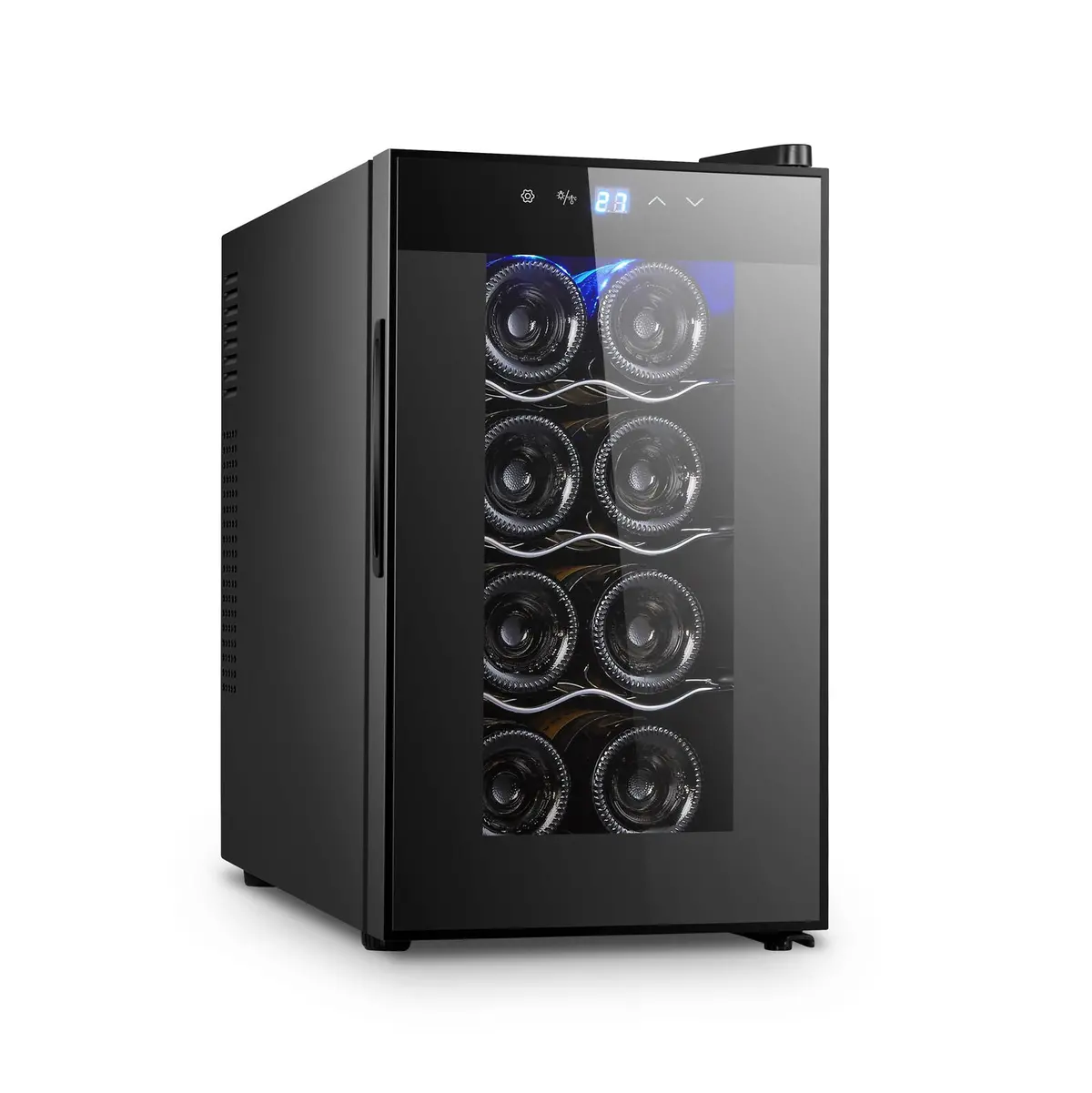 Lenoxx 8 Bottle Thermoelectric Wine Fridge, 65W, Uv Protected Glass Door, Soft Led Illumination 1