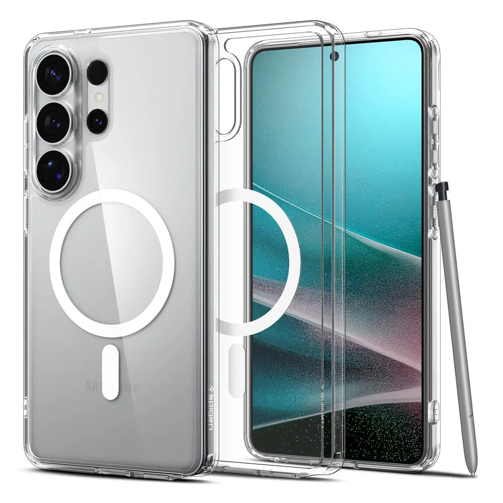 Spigen Galaxy S26 Ultra Ultra Hybrid (Magfit) Case (Clear Case / White Ring) 1