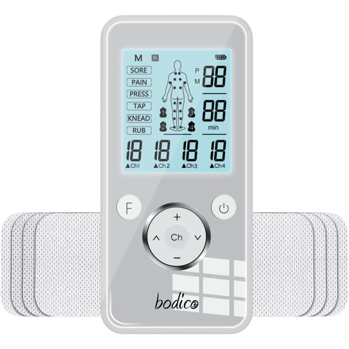 Bodico Digital Tens/Ems 4 Channel/8 Pads 1