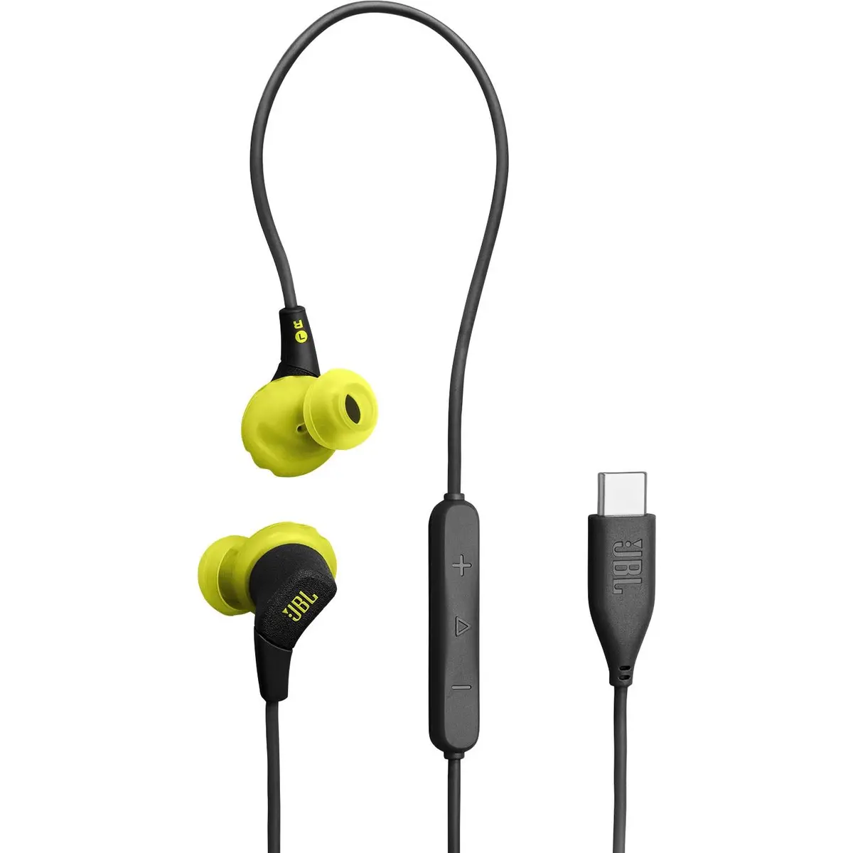 Jbl Endurance Run 3  Waterproof Wired Usb-C In-Ear Headphones (Black/Lime) 1