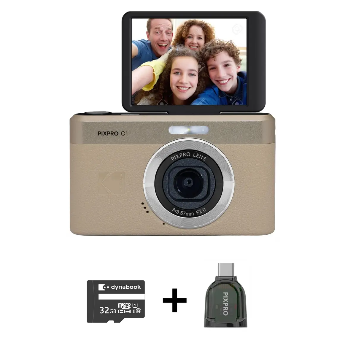 Kodak Pixpro C1 Digital Camera With Microsd Card Bundle (Tan) 1