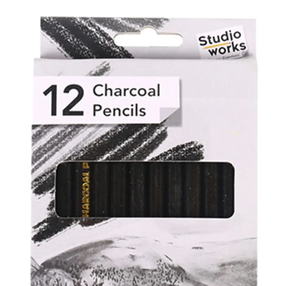 12Pc Studio Works High Quality Charcoal Artists Deep Tone Pencils 2