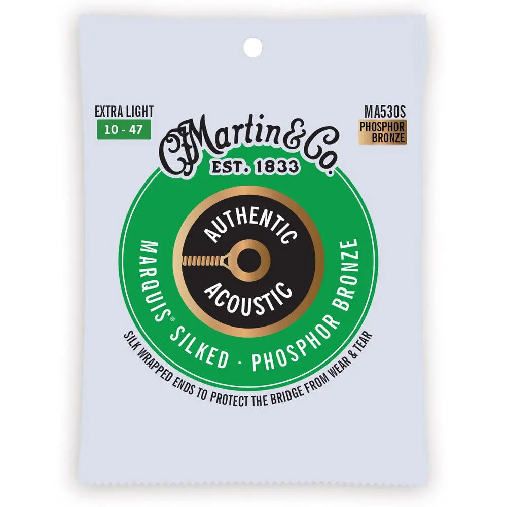 Martin Guitar Ma530s Authentic Silked Strings 92/8 Phosphor Bronze Extra Light 1