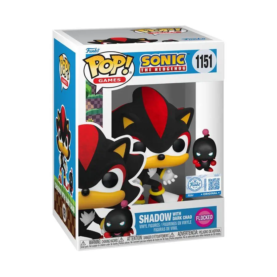 Sonic The Hedgehog - Shadow With Dark Chao Flocked Pop! Vinyl 2