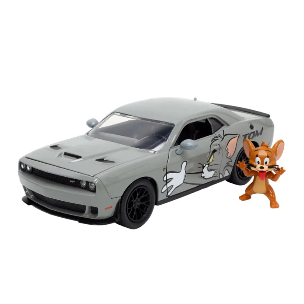 Jada 1:24 Tom And Jerry 2015 Dodge Challenger Hellcat With Jerry Figure Model 1