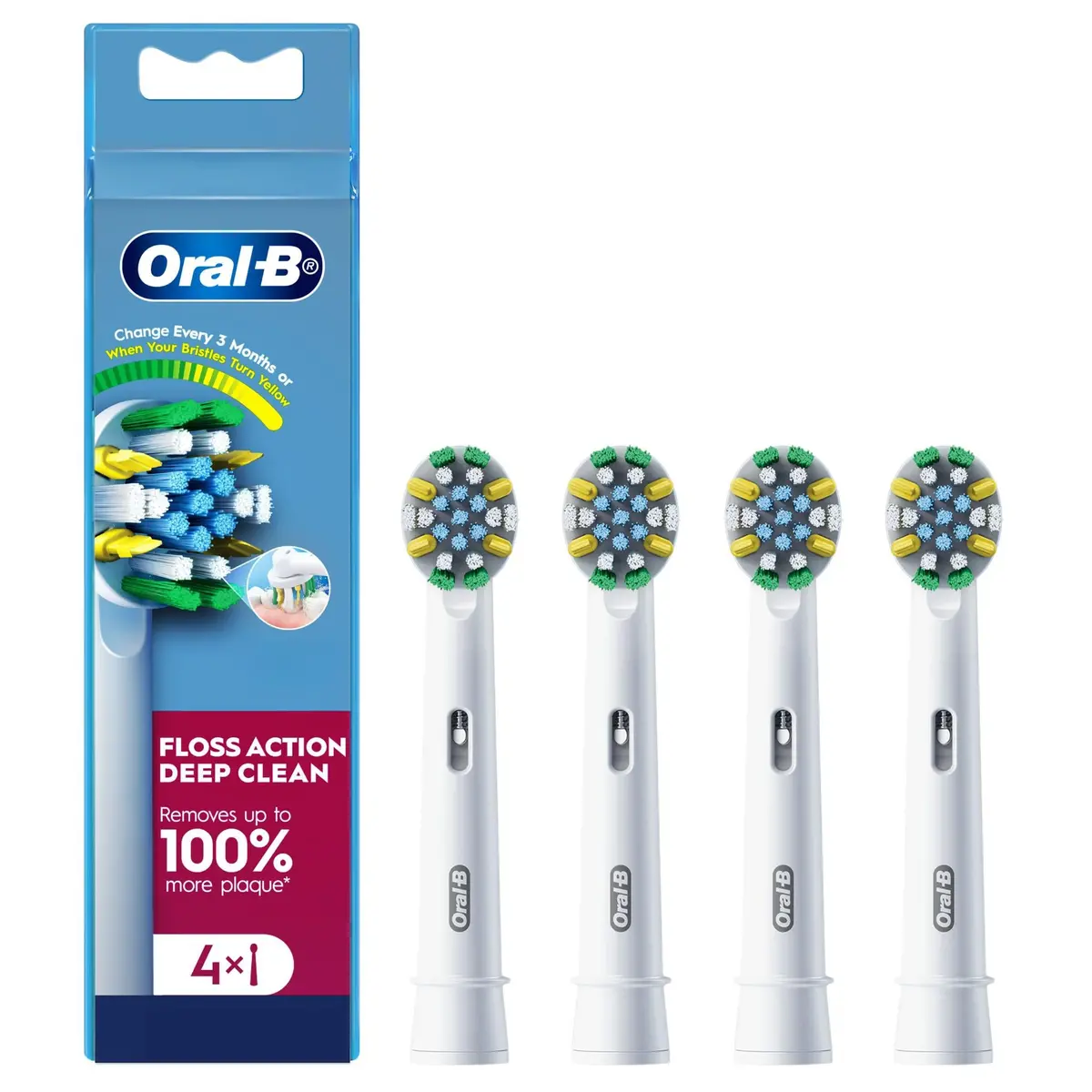Oral B  Oral-B Floss Action Deep Clean Electric Toothbrush Replacement Brush Heads (4 Pack) 1