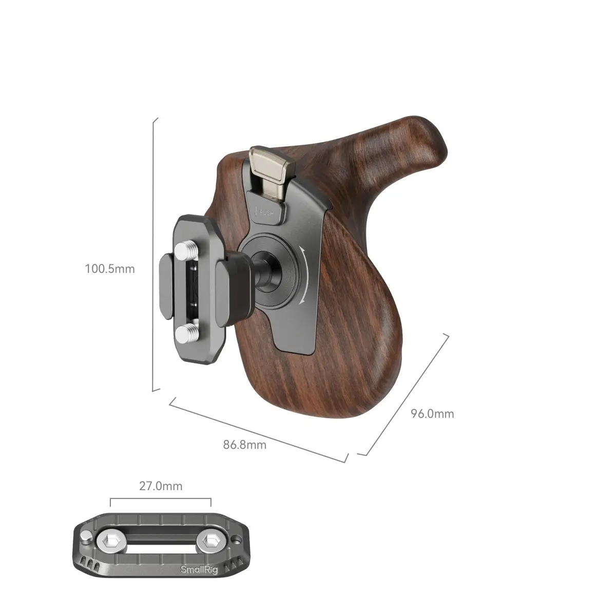Smallrig "Imagegrip" Series Wooden Handle With Nato Clamp (Right Side) 5192 2