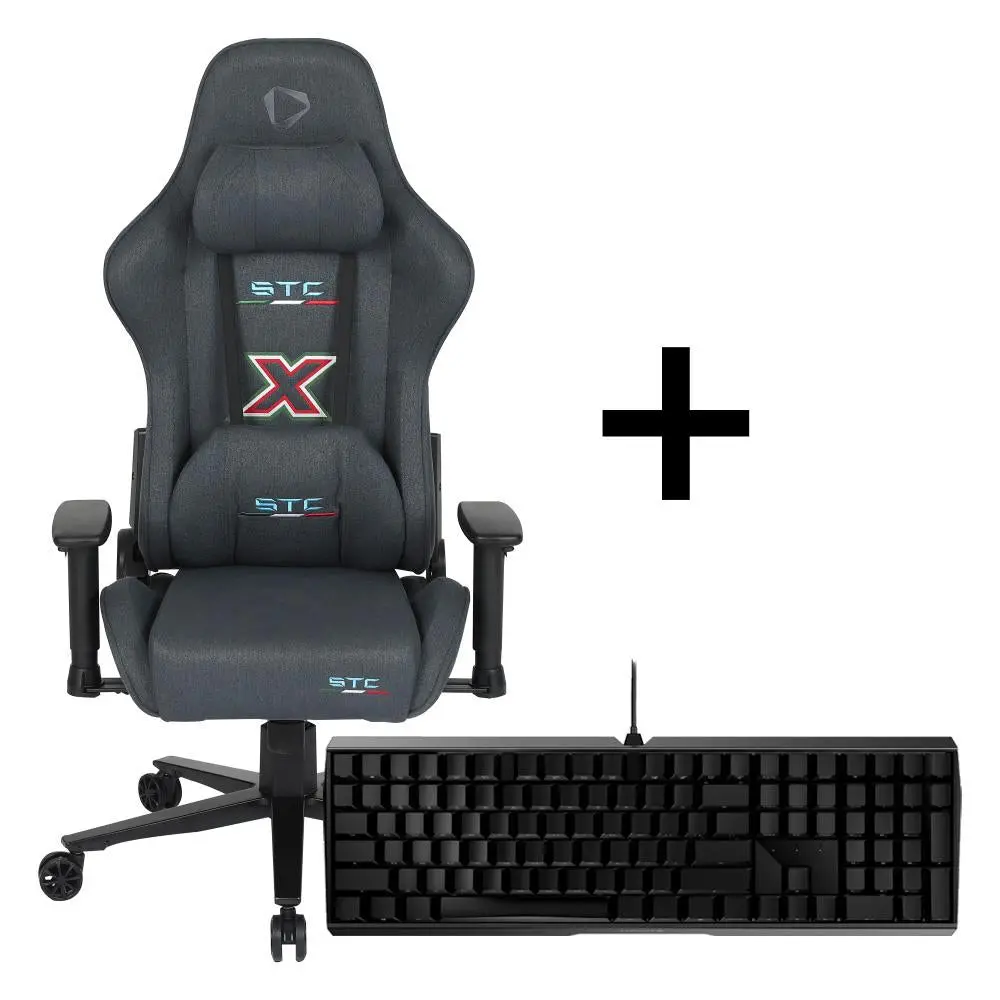Onex Stc X Fabric Gaming Chair - Graphite + Cherry Mx 3.0S Nbl Gaming Keyboard Bundle 1