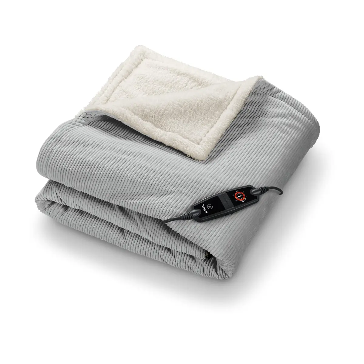 Beurer Corduroy Heated Throw (Light Grey) 1
