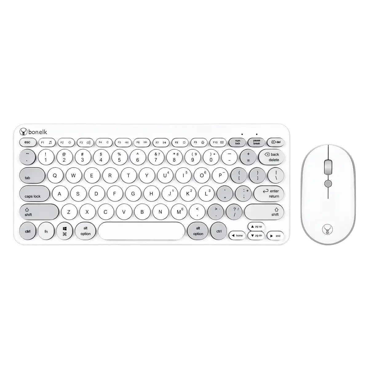 Bonelk Km-383 Wireless Compact Keyboard And Mouse Combo (White) 1