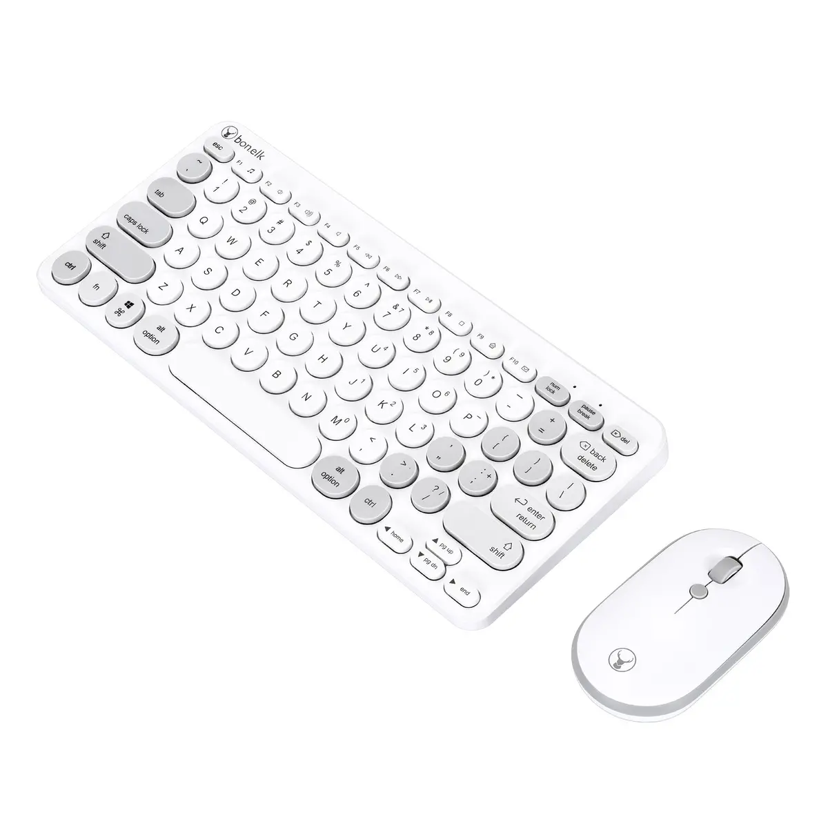 Bonelk Km-383 Wireless Compact Keyboard And Mouse Combo (White) 2