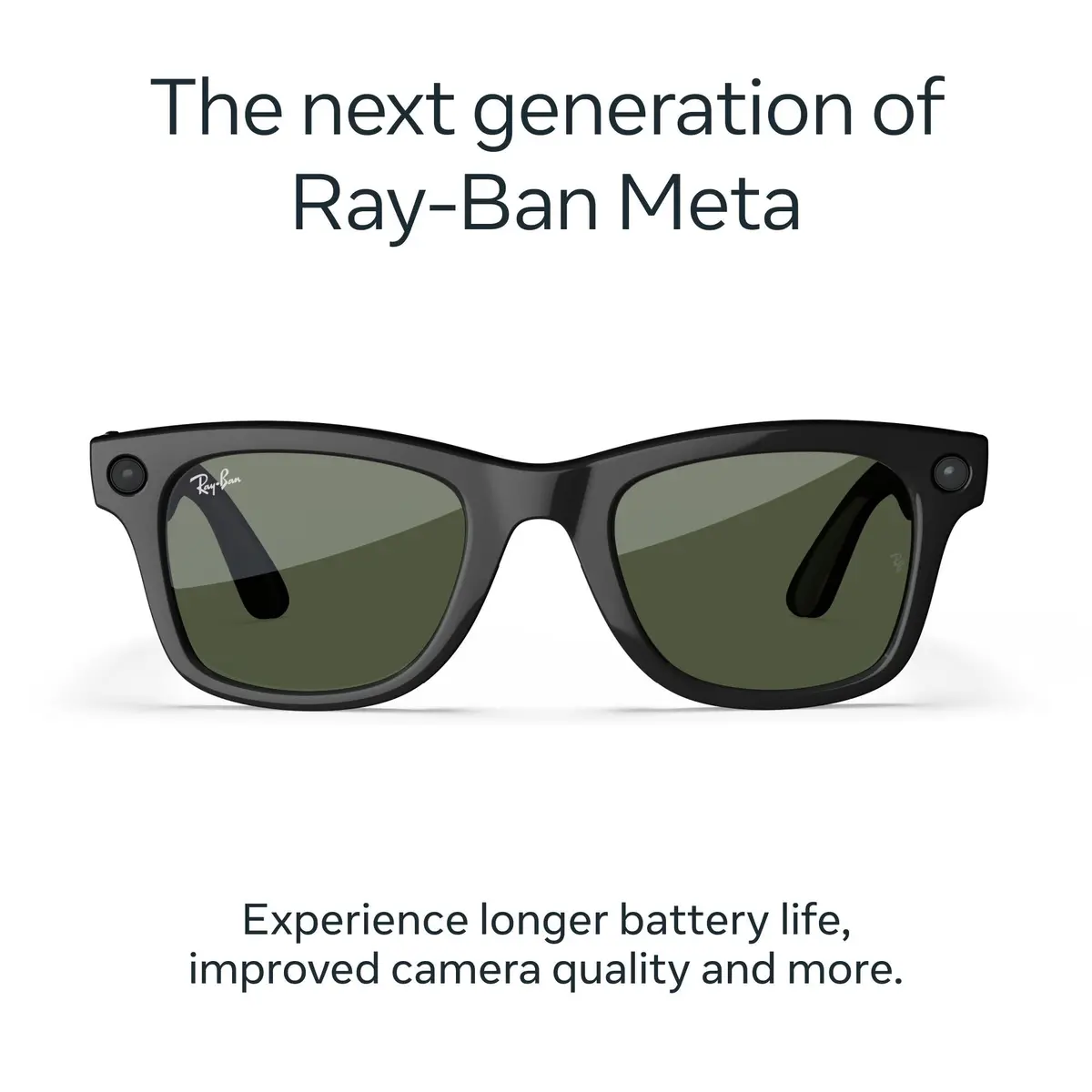 Ray-Ban | Meta Wayfarer Large Gen 2 Ai Glasses (Shiny Black/Green) 2