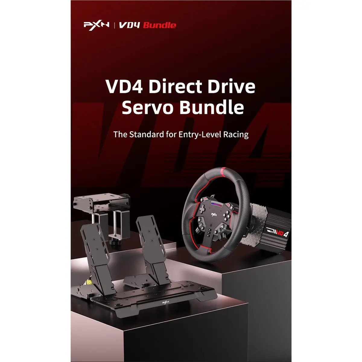 Pxn Vd4 Direct Drive 4Nm Racing Wheel Bundle For Pc 2