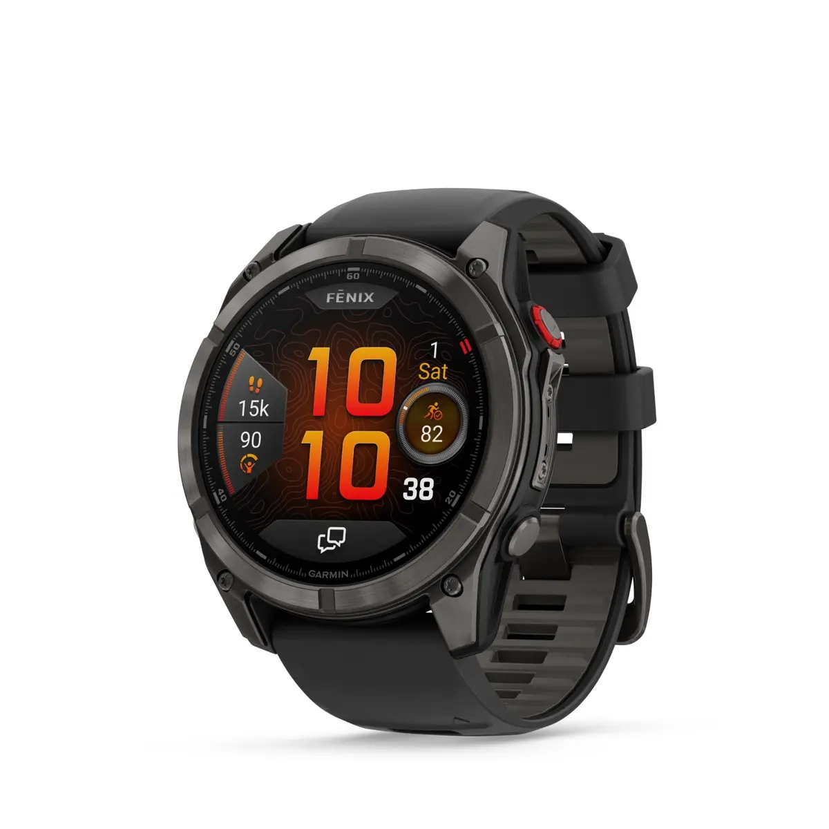 Garmin Fenix 8 Pro 51Mm Amoled Sapphire Edition Carbon Grey Titanium With Black + Pebble Grey Band 1