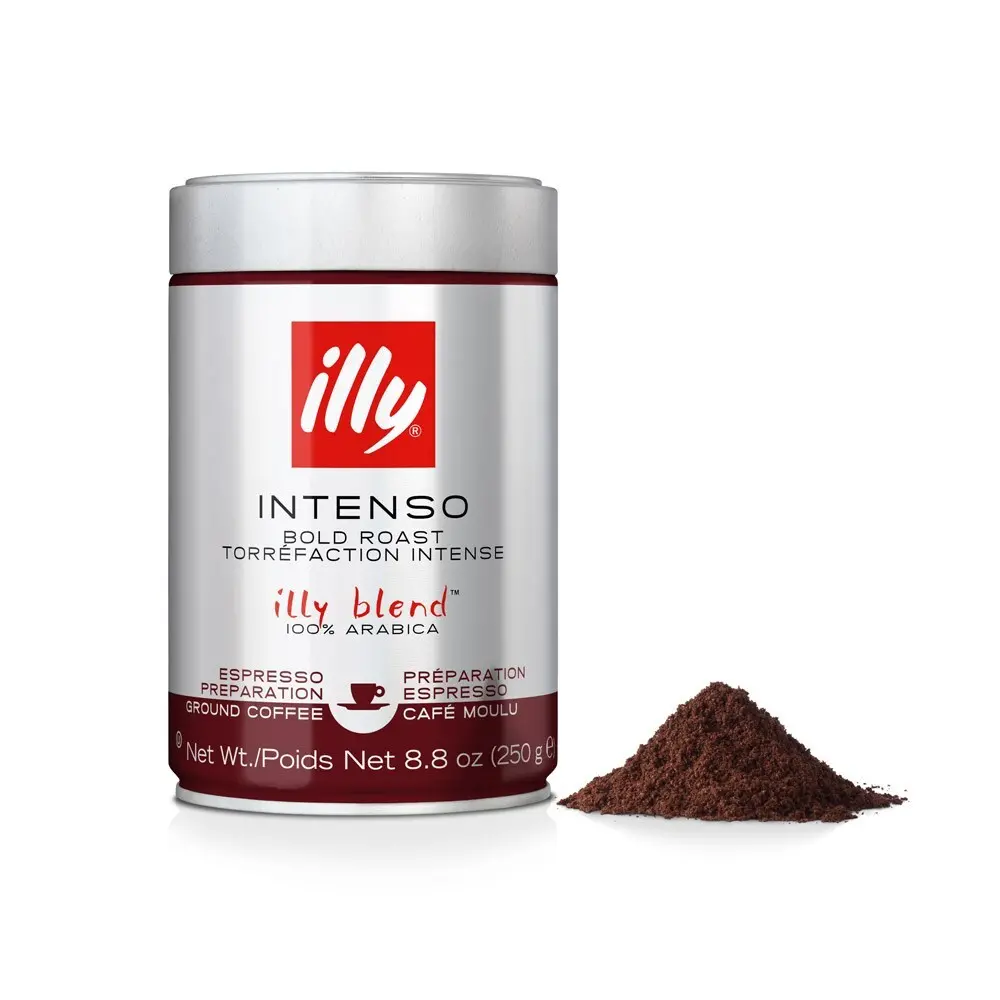 Illy 250G Intenso Espresso Arabica Ground Coffee Robust/Bold Roast/Full Bodied 1