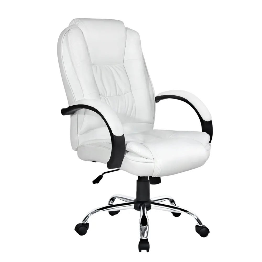 Artiss Executive Office Chair Leather Tilt (White) 1