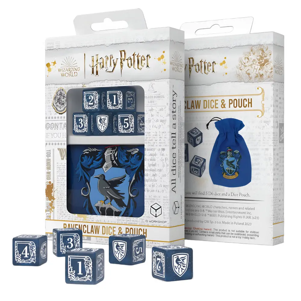 Q-Workshop Harry Potter Ravenclaw Dice And Pouch (5X D6 Dice) Accessories 1