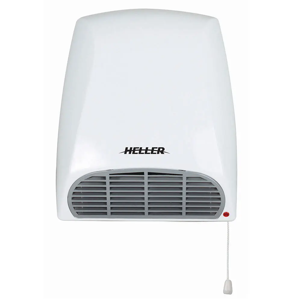 Heller 2000W Indoor Bathroom Toilet Heater 32Cm With Pull Switch Wall Mounted 1