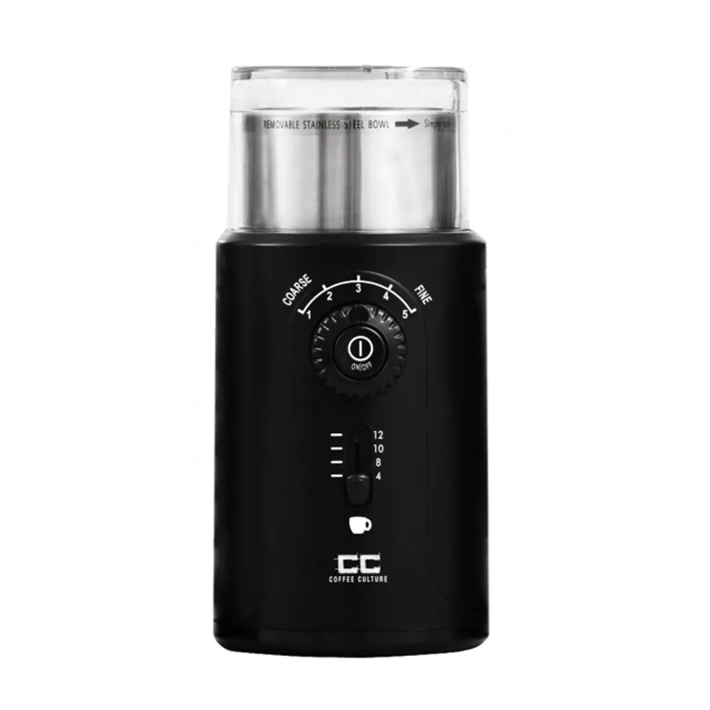 Coffee Culture 200W/24Cm Electric 12-Cup Coffee Grinder/Grinding Machine (Black) 1