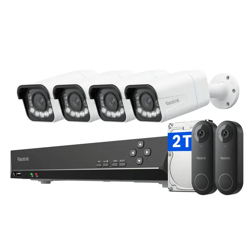 Reolink 4K Zoom Camera 2×Video Doorbell Poe Home Security Camera System 1