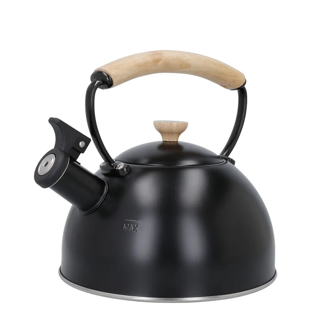 La Cafetiere Stovetop Whistling Tea Kettle W/ Beechwood Handle 1.6L Black 2