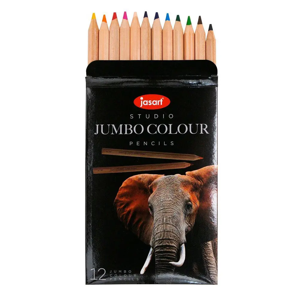 12Pc Jasart Studio Art/Craft Jumbo Colour Pencil Set 2