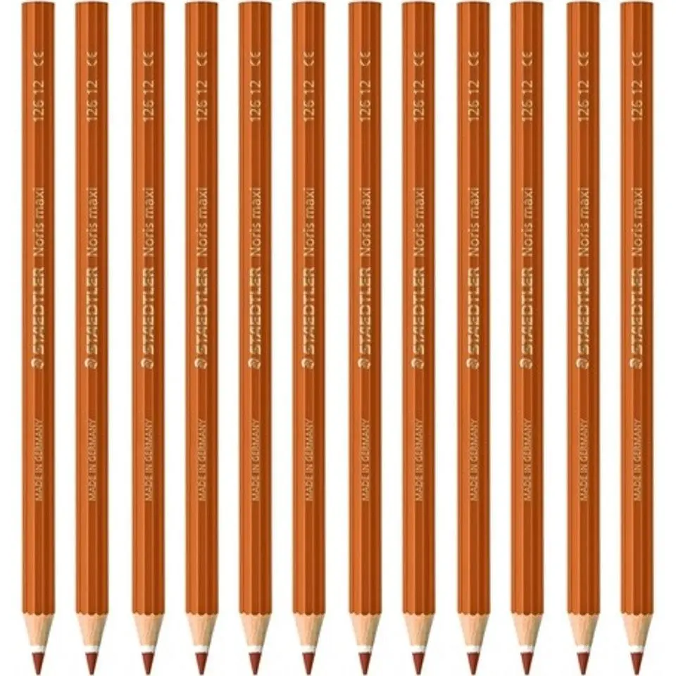Staedtler Noris Club Maxi Learner Coloured Pencils Pack 12 (Brown) 1