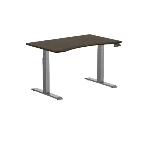 Desky Dual Ergo Edge Sit Stand Desk 120Cm Dark Bamboo Desktop And Space Grey Frame 1