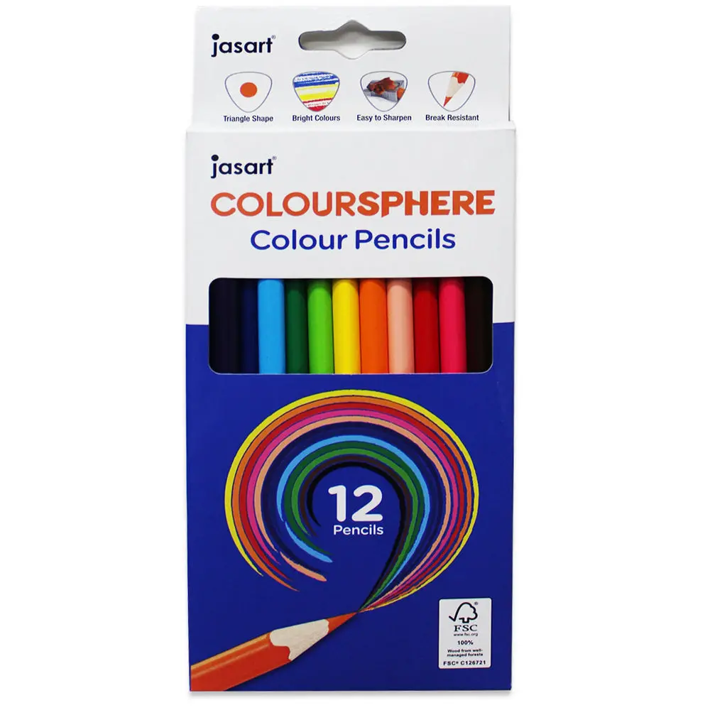 12Pc Jasart Coloursphere Colour Pencil Set - Triangular 1