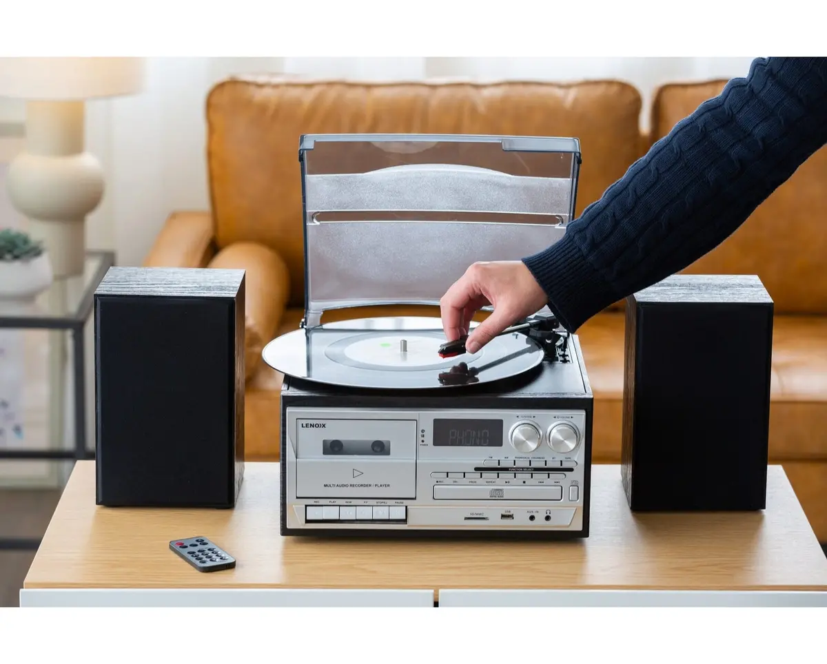 Lenoxx Audio Home Entertainment System Cd/Cassette/Vinyl Player (Black) 2