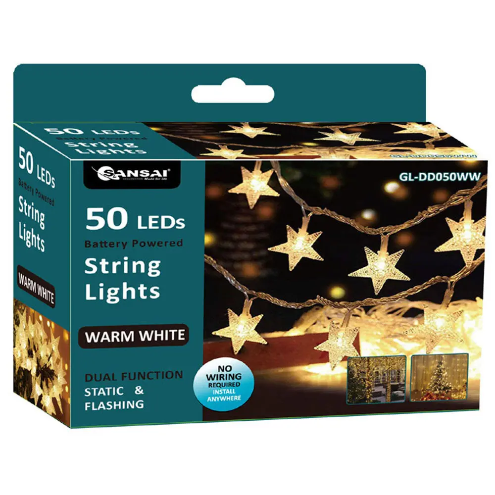 Sansai 50 Led Star String Lights (Warm White) 1