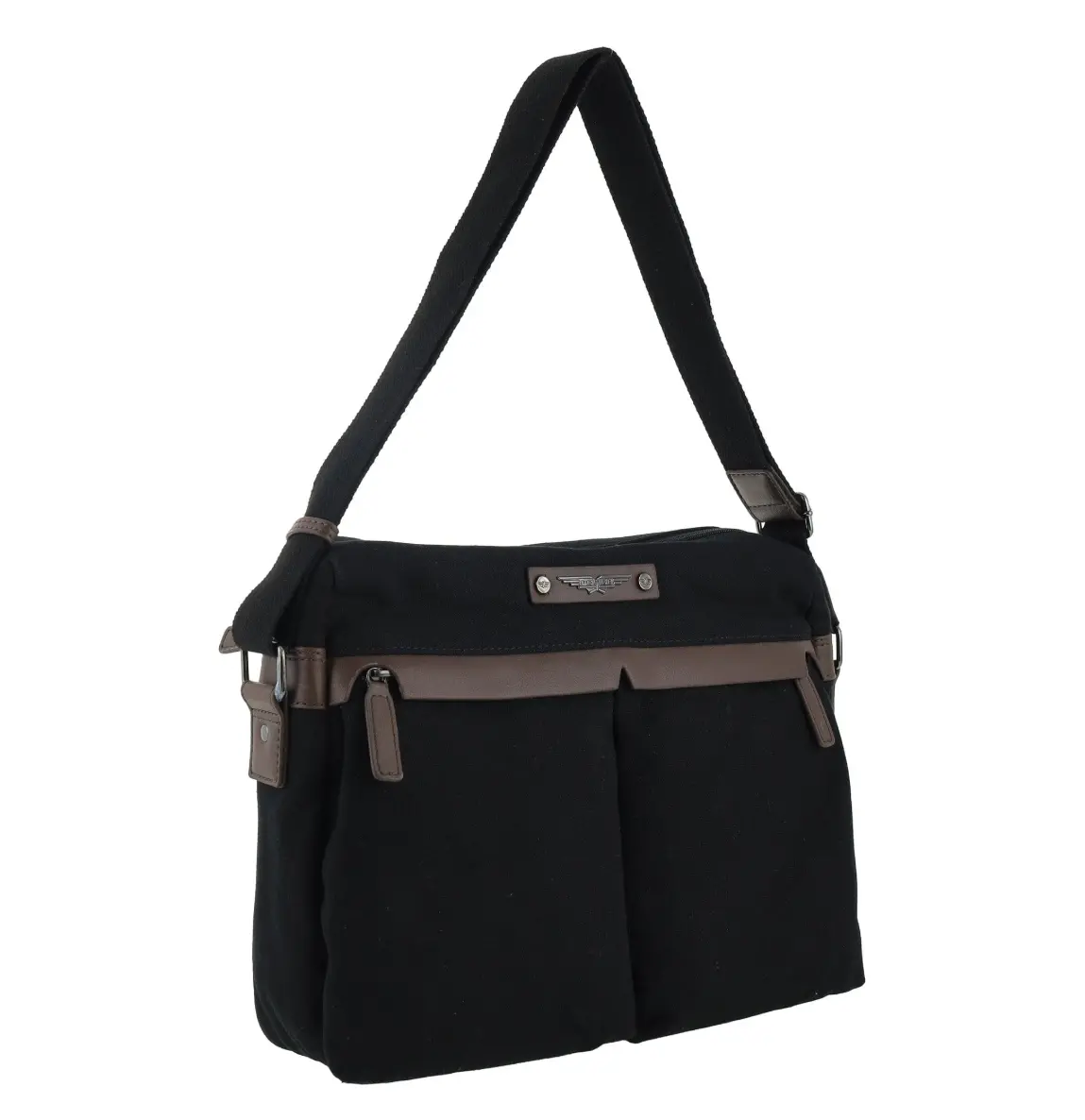 Police Rustic Men's Canvas Messenger Business Shoulder Bag 38Cm Black 1